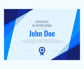 cool color geometric certificate template