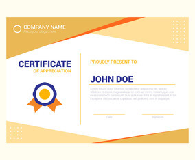 warm color modern certificate template
