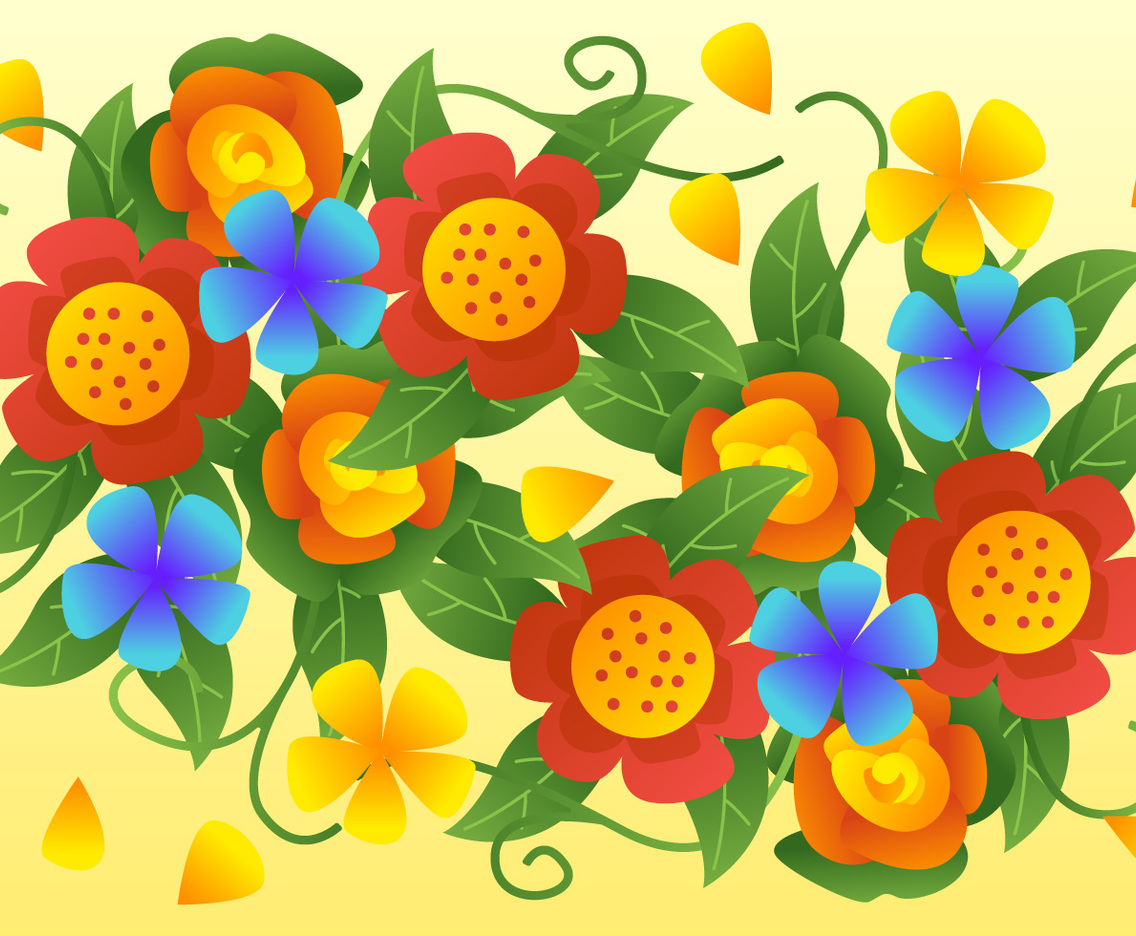 Primary color Flower Background Vectors