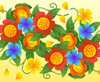 Primary color Flower Background Vectors