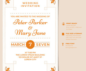 Vintage Wedding Invitation Design Template