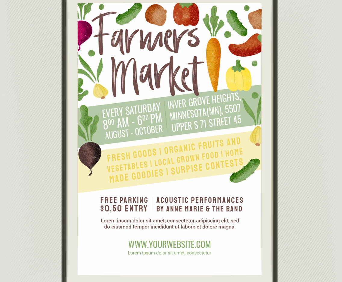 Vector Farmers Market Poster Template