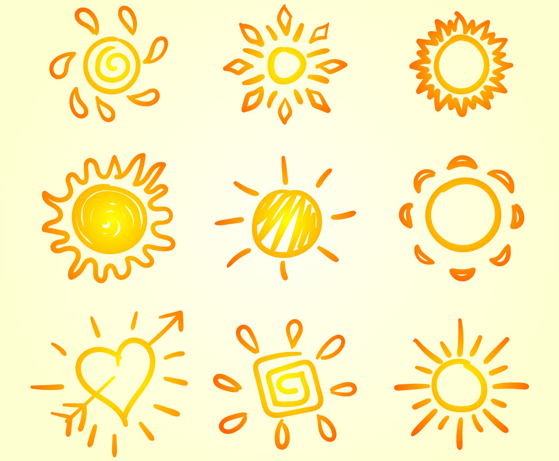sun clipart set