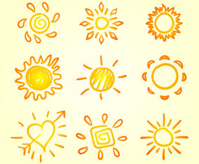 sun clipart set