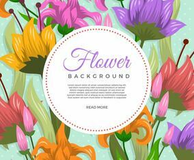 Flat Decorative Flower Vector Background Template