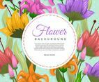 Flat Decorative Flower Vector Background Template