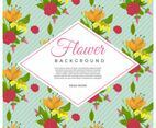 Flat Vintage Style Flower Vector Background Template