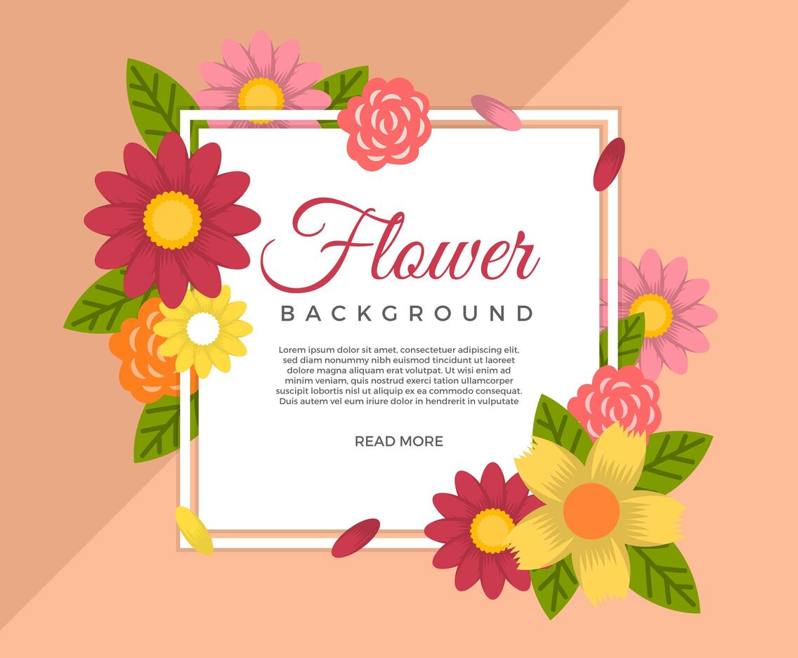 Flat Flower Vector Background Template