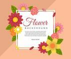 Flat Flower Vector Background Template