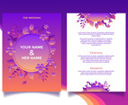 Floral Wedding Invitation Card Mockup Vector