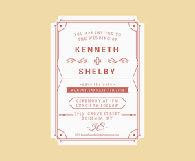 Unique Wedding Invitation Card Vector