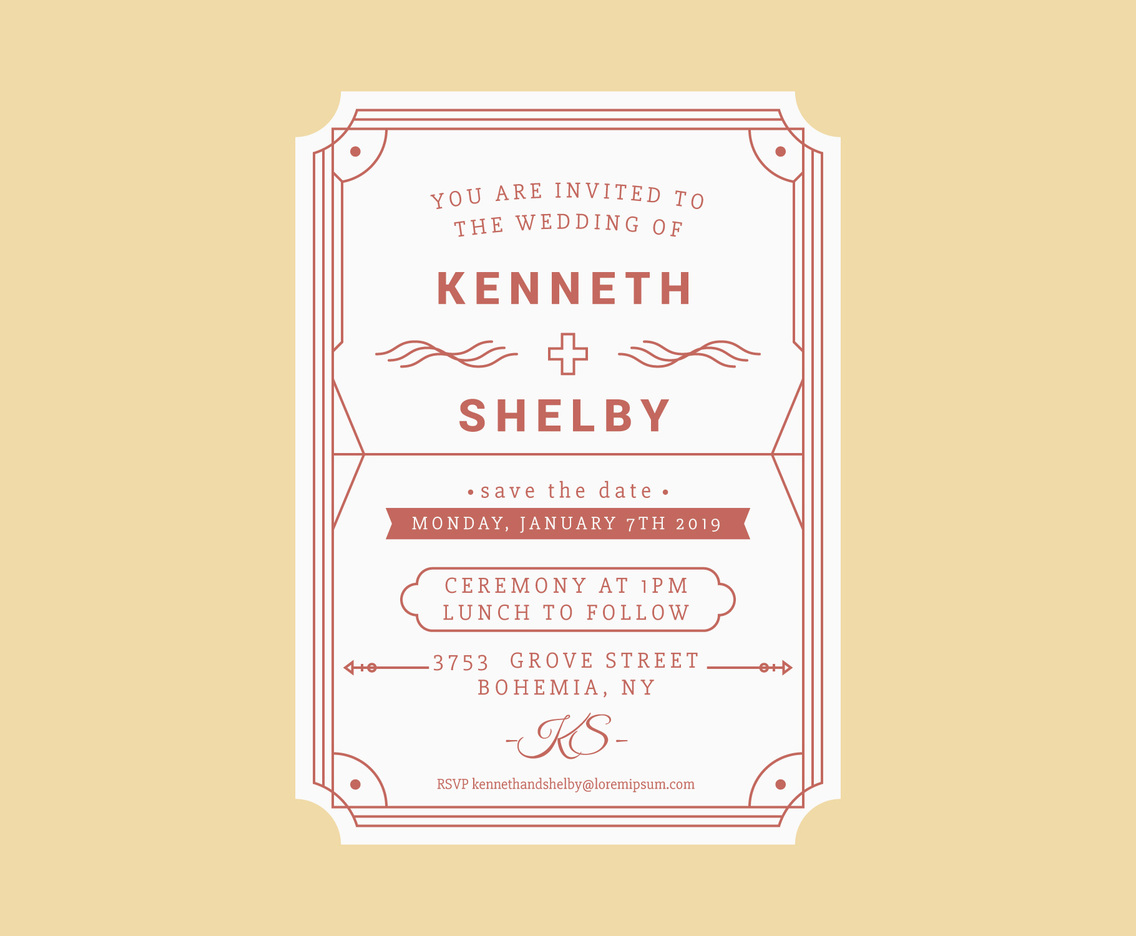 Unique Wedding Invitation Card Vector