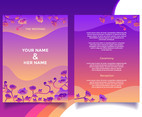 Floral Wedding Invitation Card Template Vector