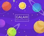 Flat Purple Galaxy Background