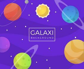 Galaxy Space With Element Background Vector