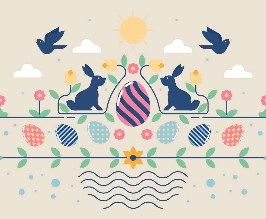 Easter Wallpaper Vector Illustration