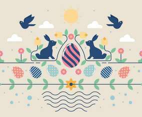 Easter Wallpaper Vector Illustration