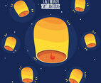 Taiwan Sky Lantern Background Vector