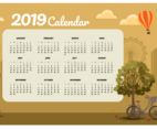 Vintage 2019 Printable Calendar
