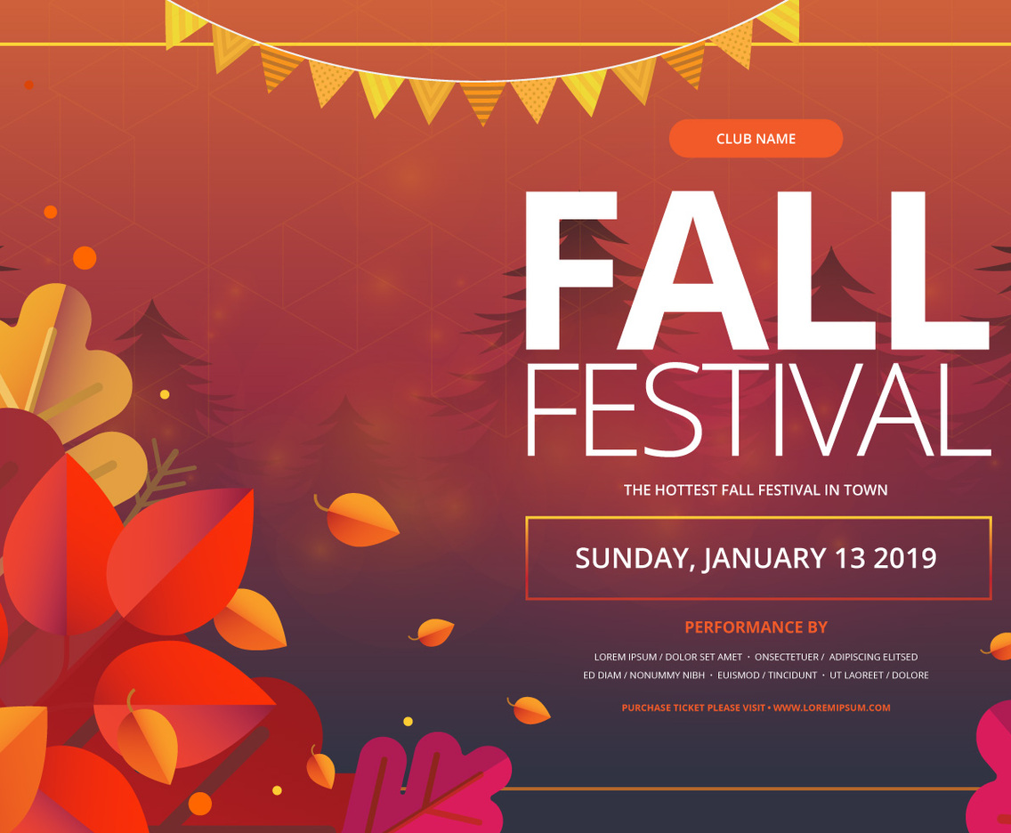 Fall Festival Colorful Border Template