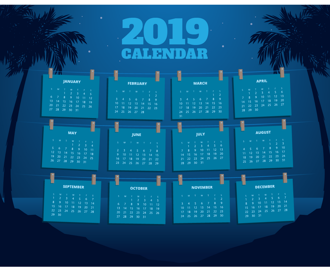 2019 Printable Calendar