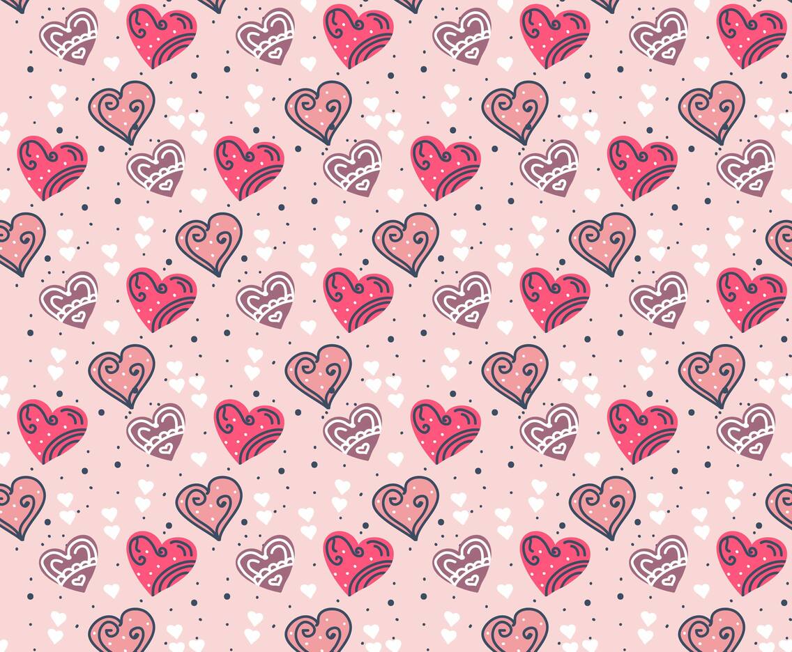 Valentine Hearts Vector Pattern
