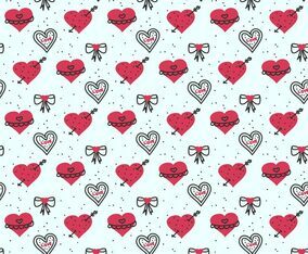 Hand Drawn Valentine Vector Pattern