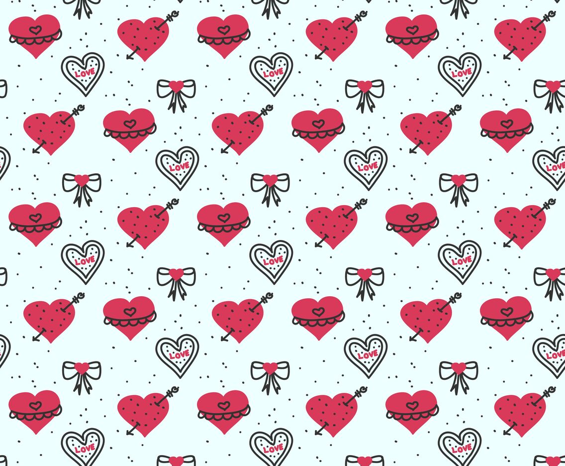 Hand Drawn Valentine Vector Pattern