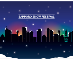 Sapporo Snow Festival With City Background