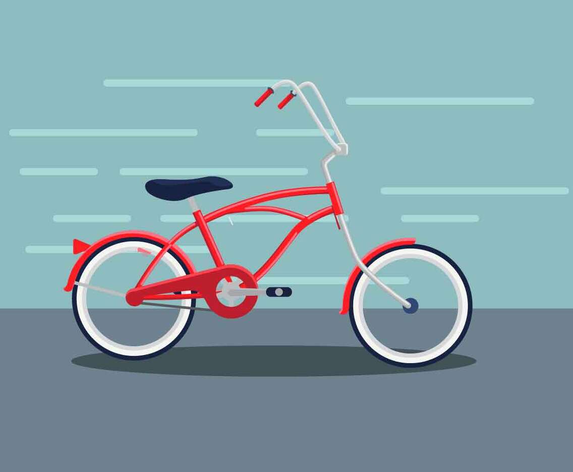 Red Bicycle Against Wall