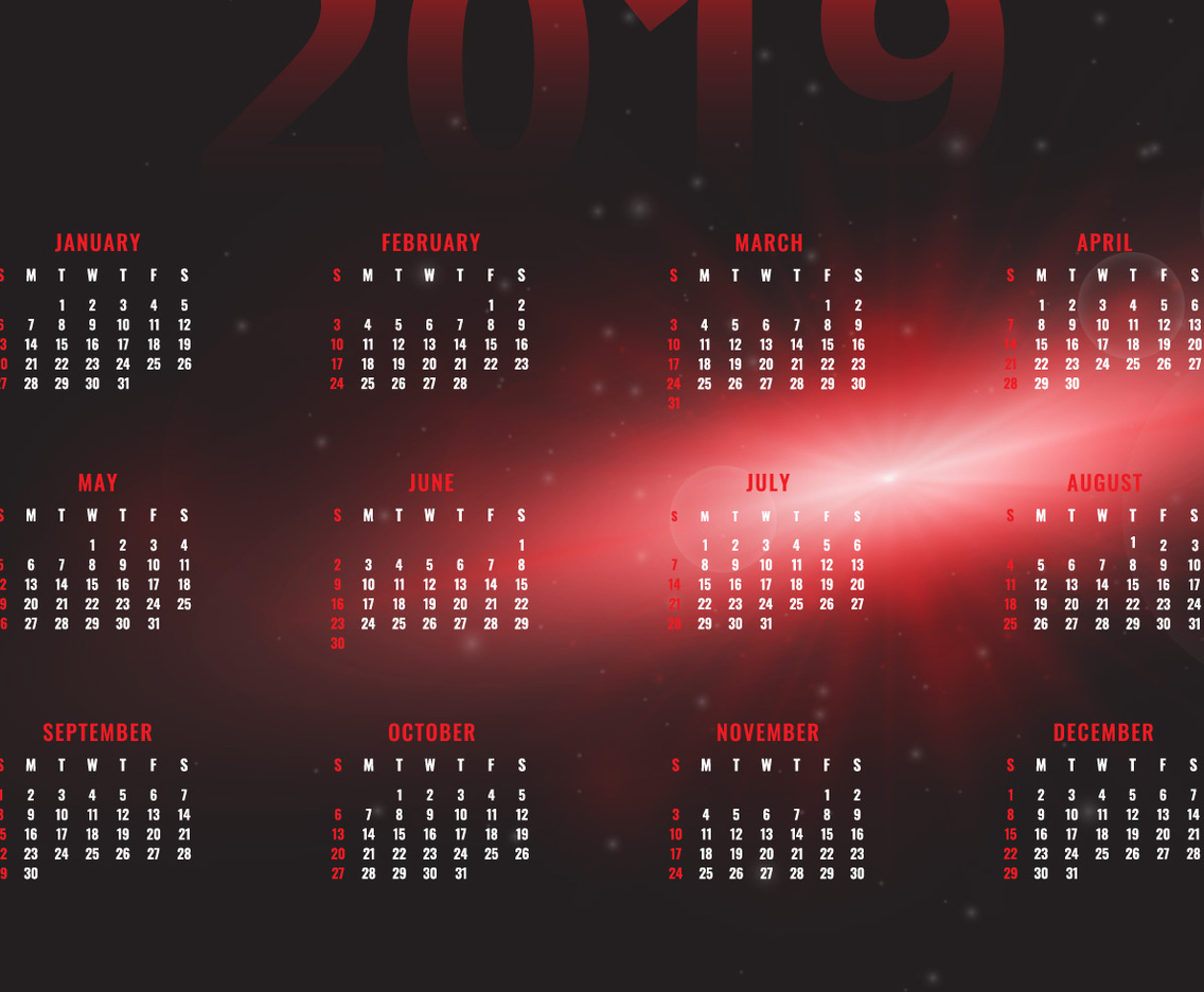 2019 Printable Calendar