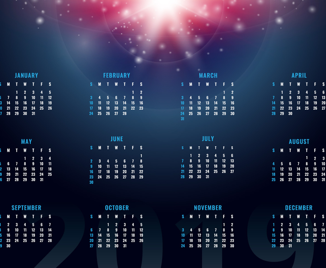 2019 Printable Calendar