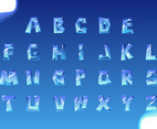 3D Icy Alphabet Vector