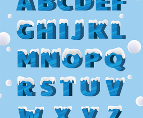Icy Alphabets Vector Pack