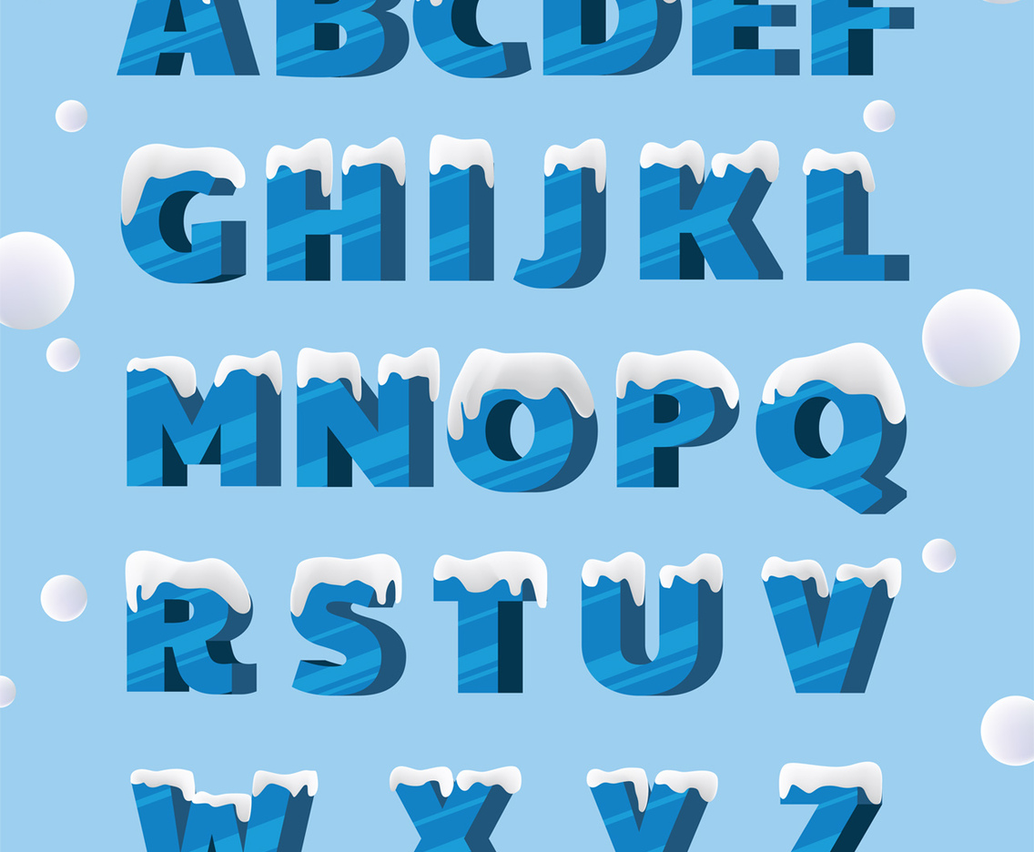 Icy Alphabets Vector Pack