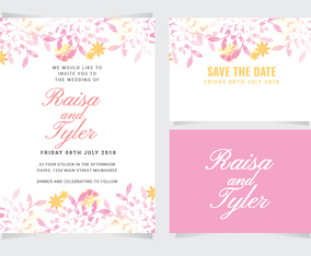 Vector Delicate Wedding Invitation