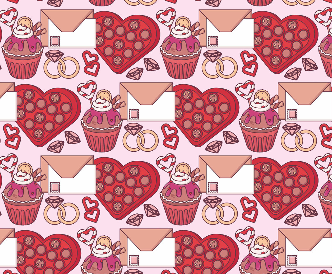 Vector Valentine's Day Seamless Pattern