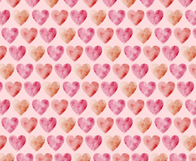 Vector Waterolor Hearts Seamless Pattern