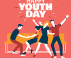 Happy Youth Day Celebration with young Boy and Girl