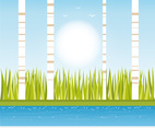 Vector Spring Landscape illustration