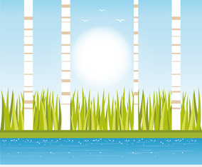 Vector Spring Landscape illustration