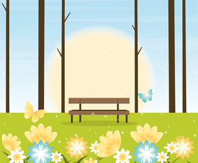 Vector Spring Landscape illustration