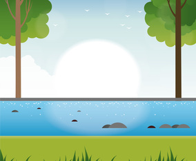 Vector Spring Landscape illustration