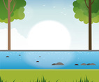 Vector Spring Landscape illustration