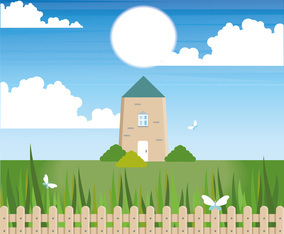 Vector Spring Landscape illustration