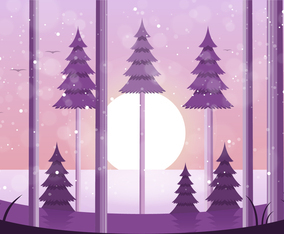 Vector Winter Landscape Illustration