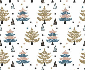 Scandinavian Winter Pines Forest Vector Pattern