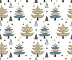 Scandinavian Winter Pines Forest Vector Pattern