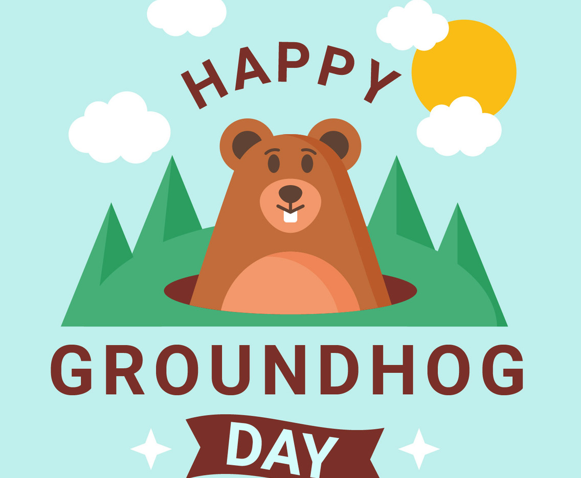 Happy Groundhog Day Vector