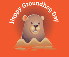 Happy Groundhog Day Design with Cute 3D Style Groundhog